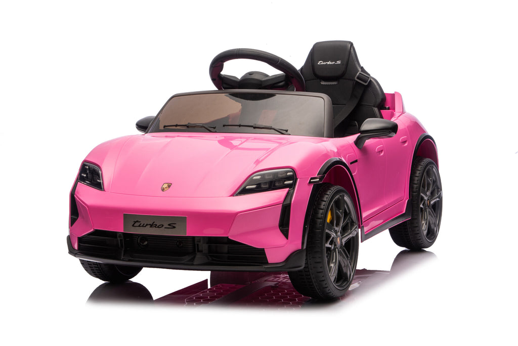 Voiture électrique enfant Porsche Taycan 1 place 12 V rose – Racing Star