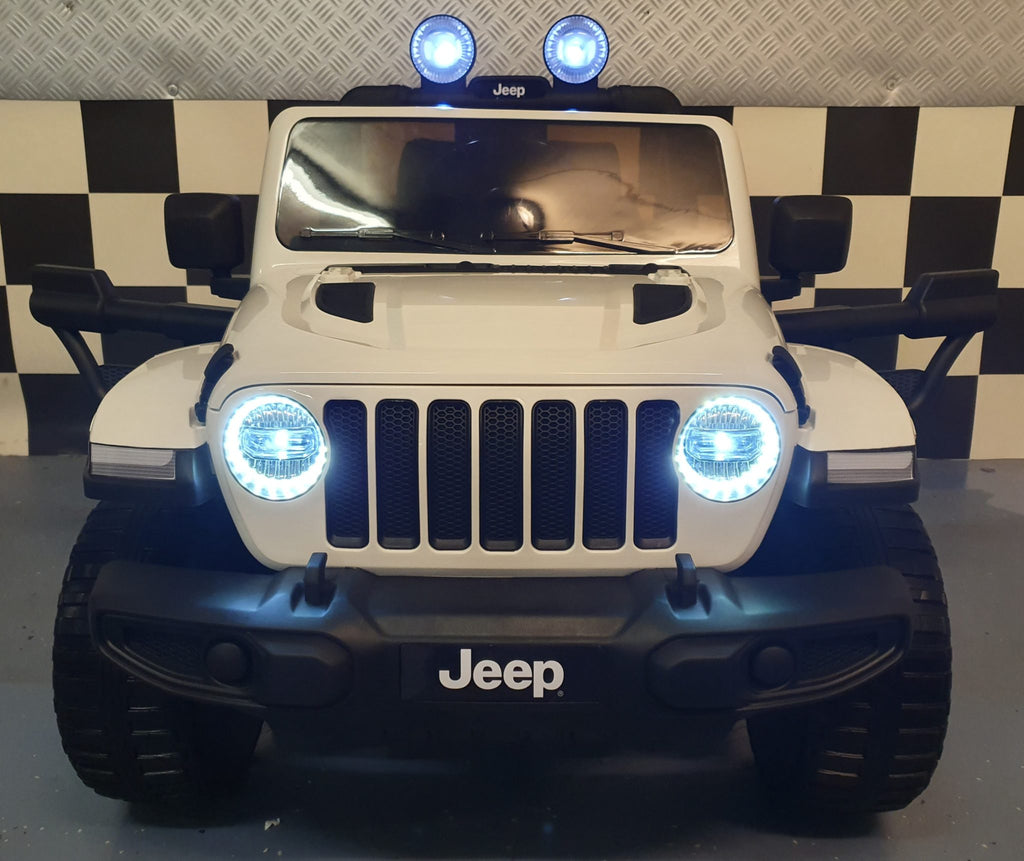 Voiture électrique enfant Jeep Wrangler 12 V 4x4 RC blanc – Adventure Rider – vue 3