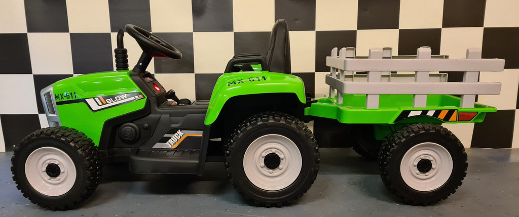 Tracteur électrique enfant 12 V avec remorque et RC vert – Little Farmer – vue 4