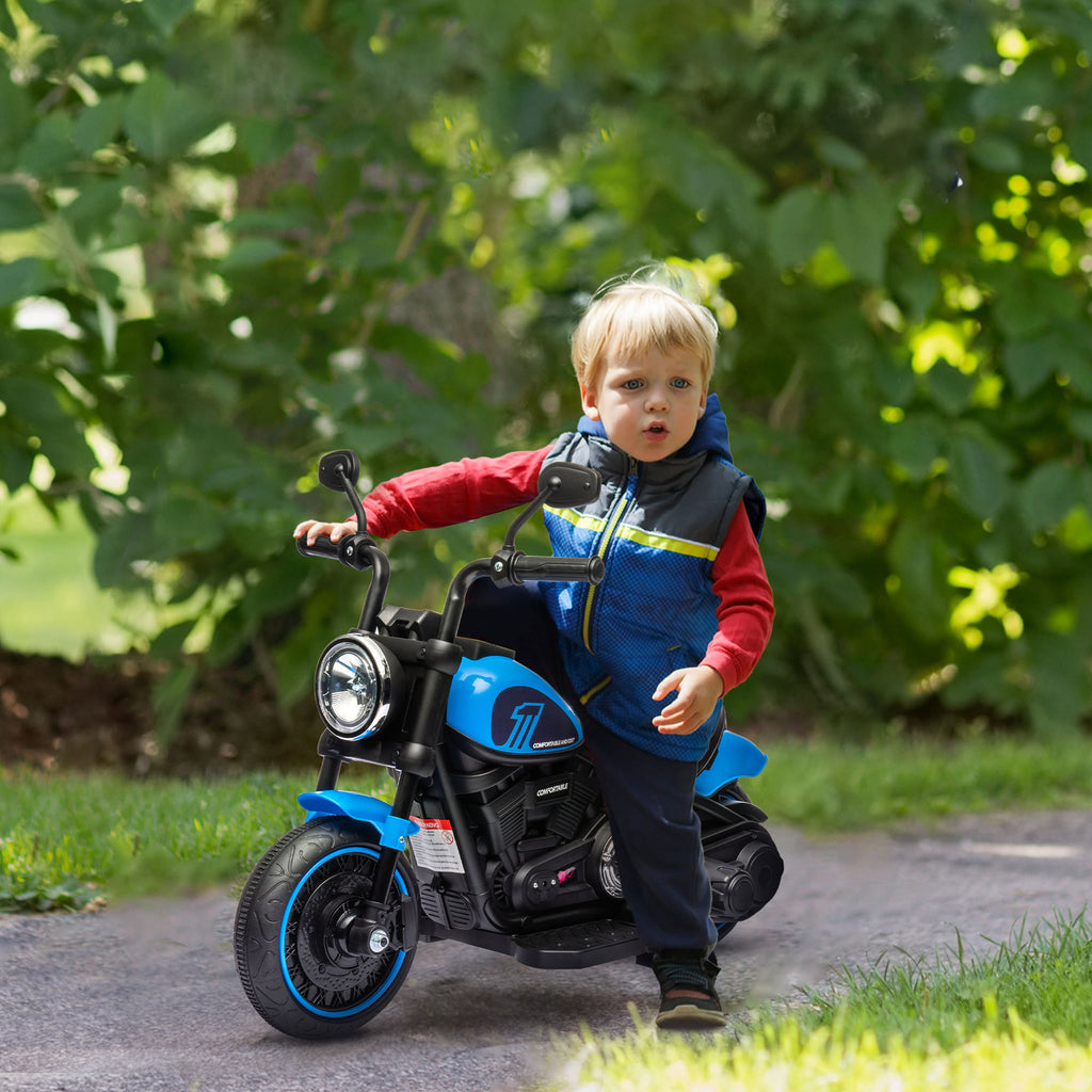 Electric Motorcycle for Children 18-36 Months with 6V Battery Headlight and Detachable Auxiliary Wheels