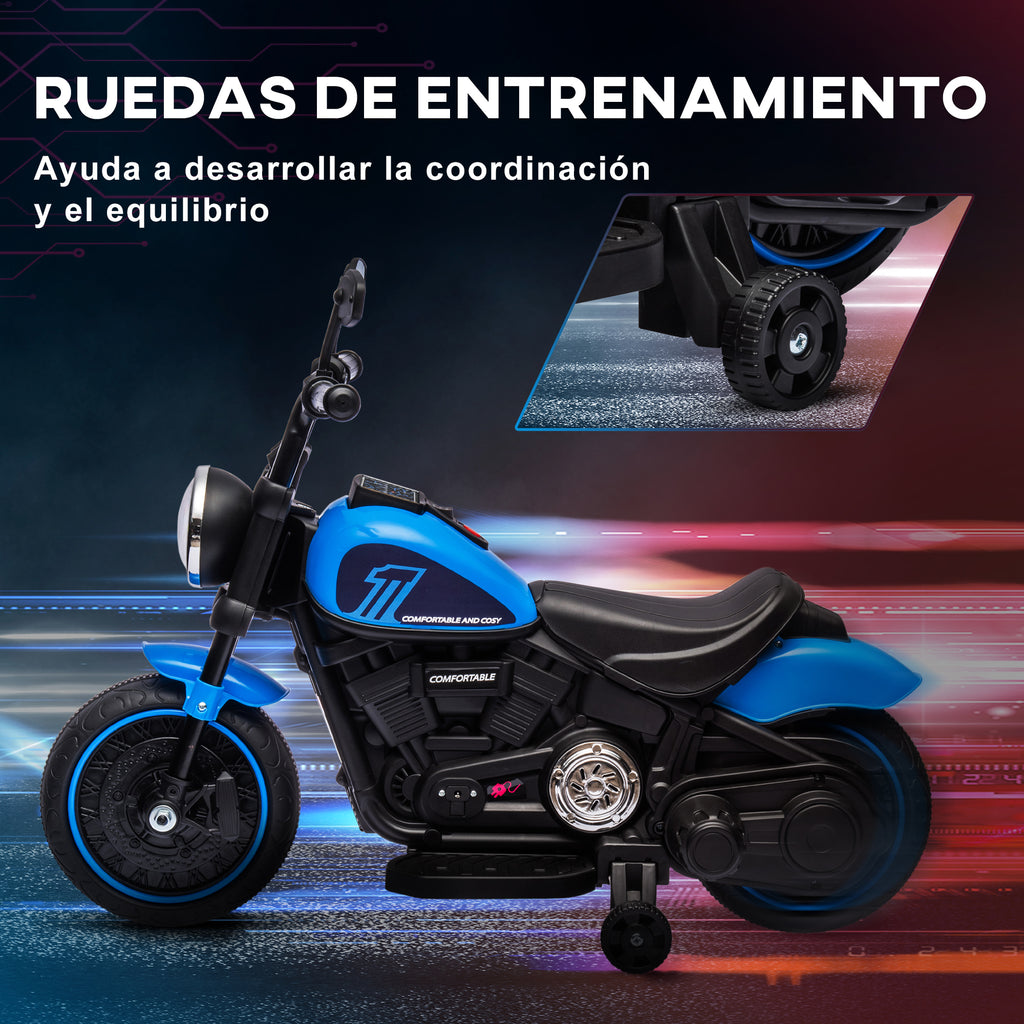 Electric Motorcycle for Children 18-36 Months with 6V Battery Headlight and Detachable Auxiliary Wheels