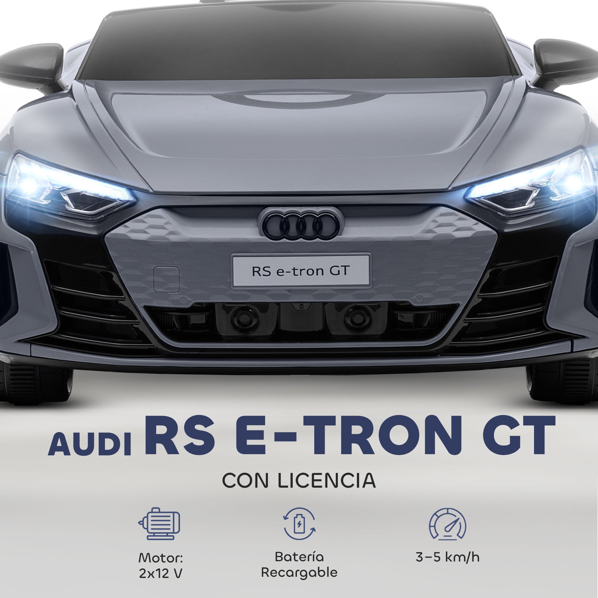 Electric Car for Children +3 Years Old Audi Rs E-Tron Gt Battery Car with Remote Control 103X58X41 cm Pink