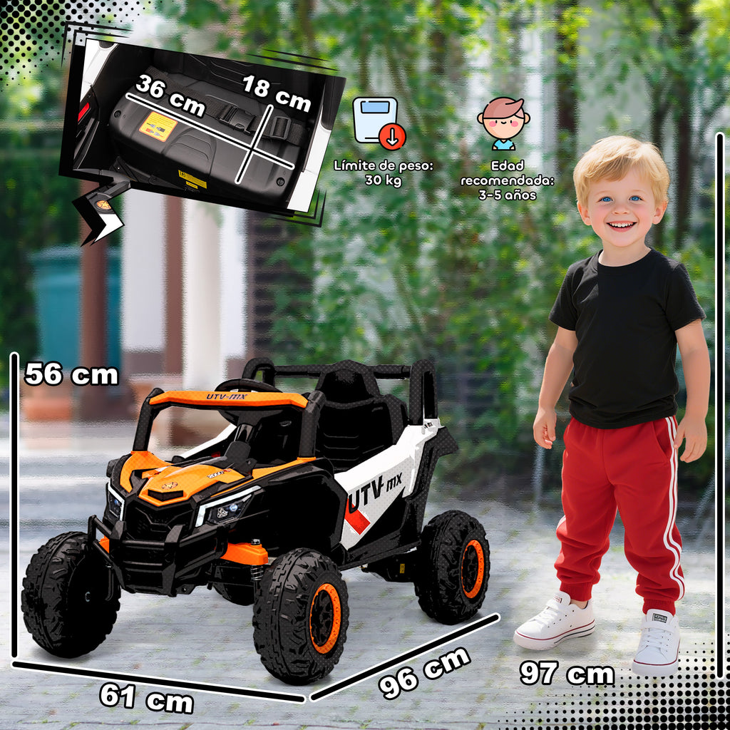 Aiyaplay Electric Car for Children Utv 12V with 2 Motors 2.4g Remote Control Speed up to 7 Km/H Suspension System